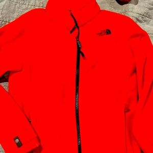 north face orange unisex flannel super soft zip up